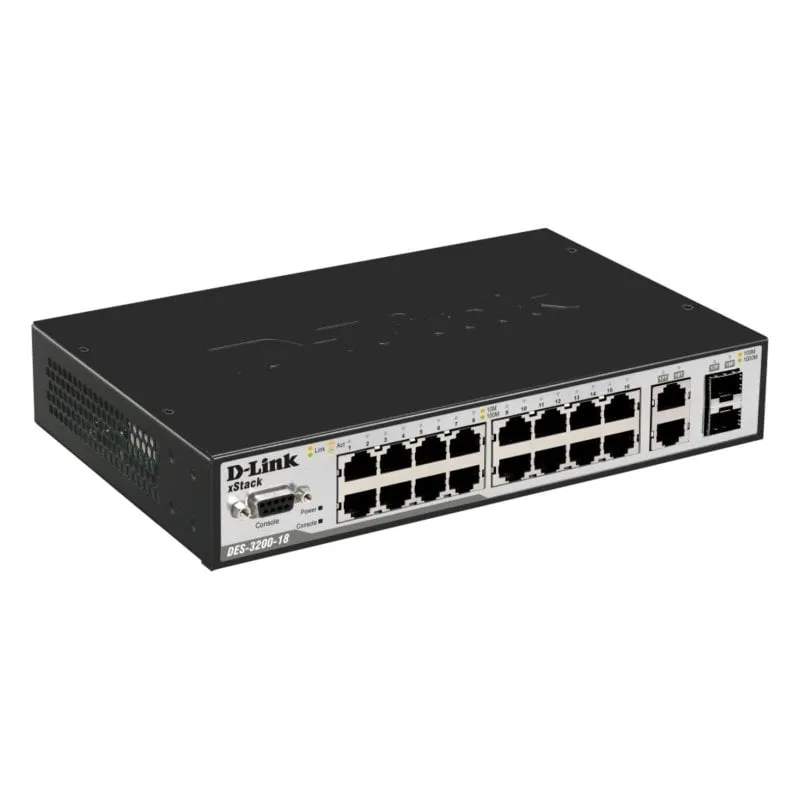 Switch D-Link DES-3200-18 16 Porte Fast Ethernet 2 Gigabit L2 Gestito Rack 1U - immagine 1
