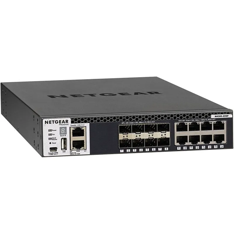 NETGEAR M4300-8X8F Gestito L3 10G Ethernet (100/1000/10000) 1U Nero - immagine 1
