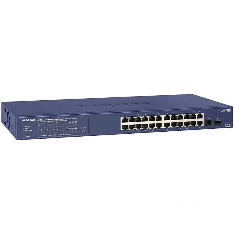 Netgear GS724TP-200EUS Switch ProSAFE 24 porte Gigabit PoE Blu - immagine 1