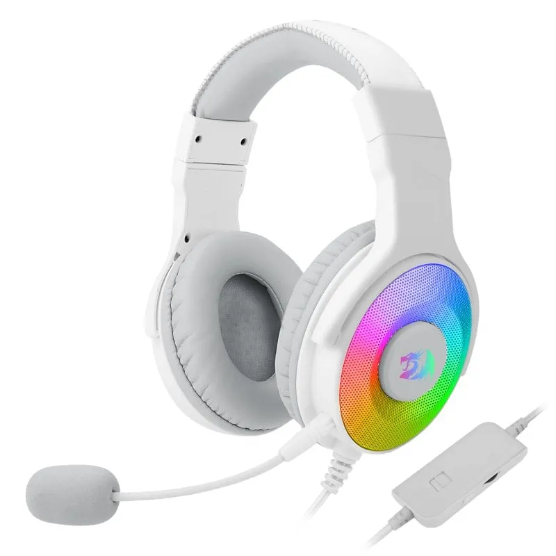 Auricolari Redragon H350W Pandora Gaming con Cavo USB 7.1 RGB Microfono Bianco - immagine 1