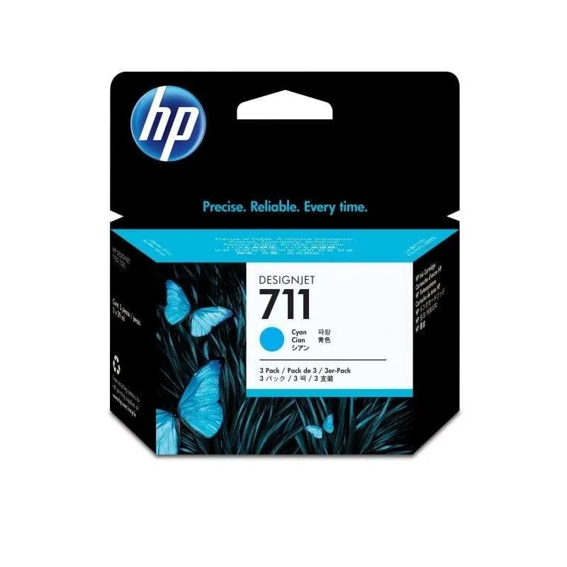 Cartuccia per Stampanti HP 711 Cyan Pack 3 Unità - immagine 1