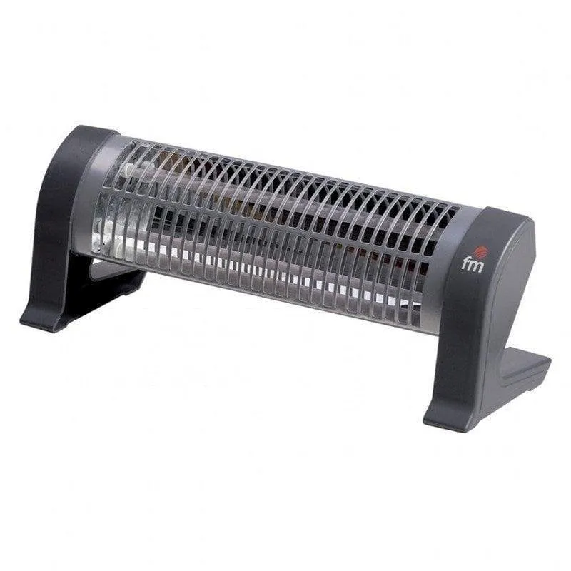 Stufa Elettrica al Quarzo Fm Calefazione 2302-C 1.200W Nero Grigio con Sicurezza Antiribaltamento - immagine 1