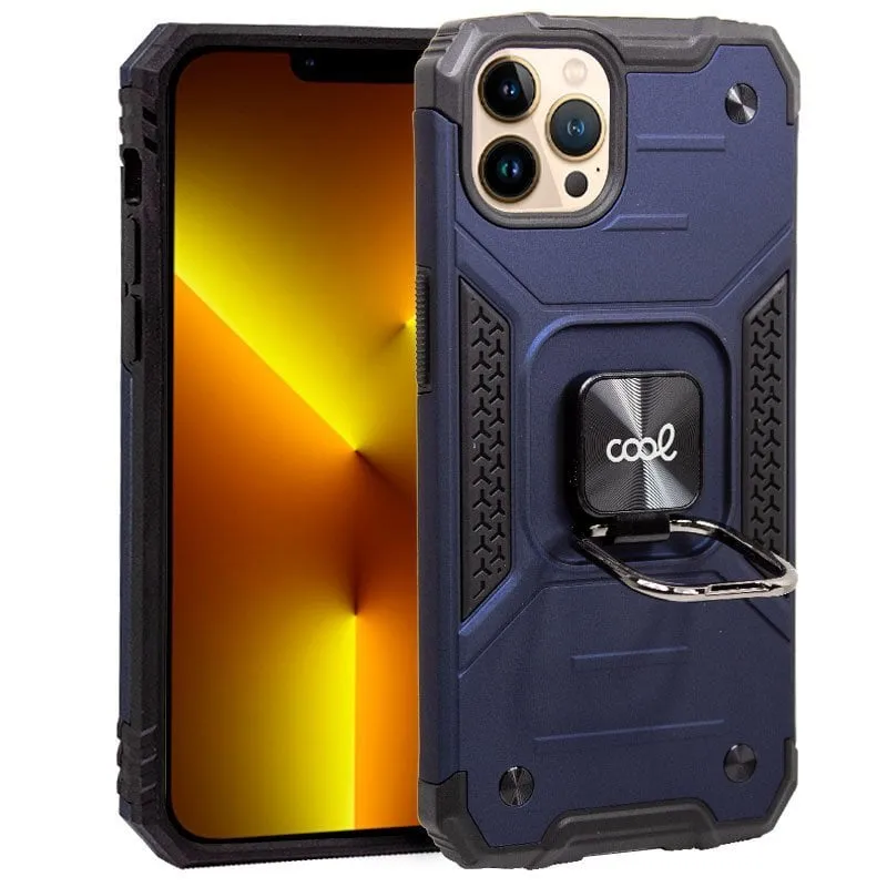 Raffinata custodia rigida con anello blu per iPhone 13 Pro Max - immagine 1