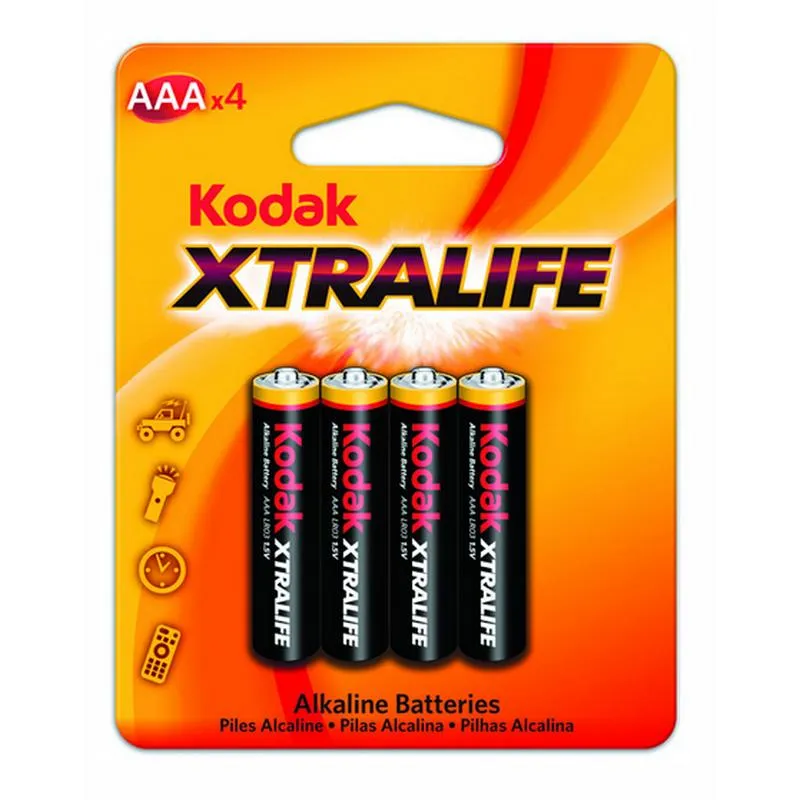 Kodak Xtralife Confezione da 4 batterie alcaline AAA LR03 - immagine 1
