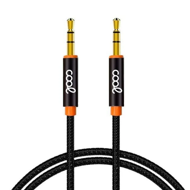 Cool Cavo Audio Jack 3,5 mm Maschio/Maschio 1 m Nylon Nero - immagine 1