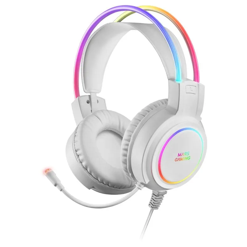 Cuffie da gioco Mars Gaming MHRGBW RGB bianche - immagine 1
