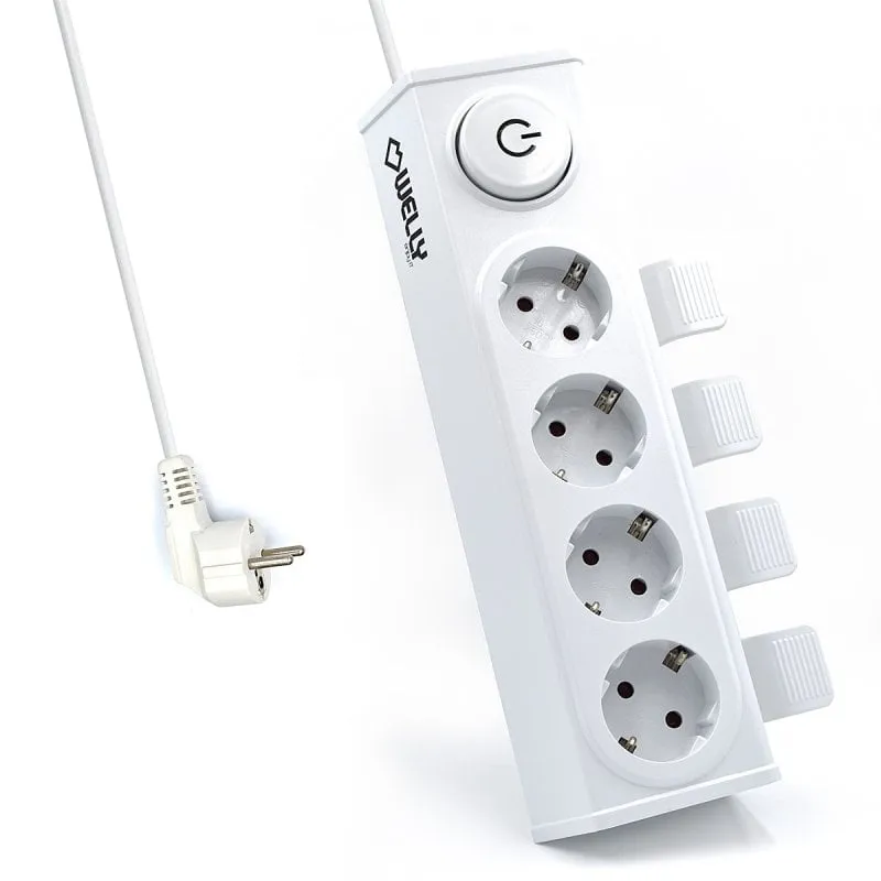 Welly Enjoy It WY13160 Multipresa 4 prese Schuko Bianco - immagine 1