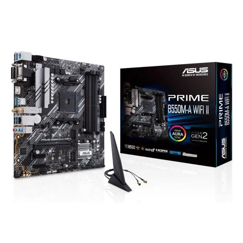 Schede Madri ASUS PRIME B550M-A WIFI II B550 AM4 DDR4 Micro ATX WiFi 6 RGB - immagine 1