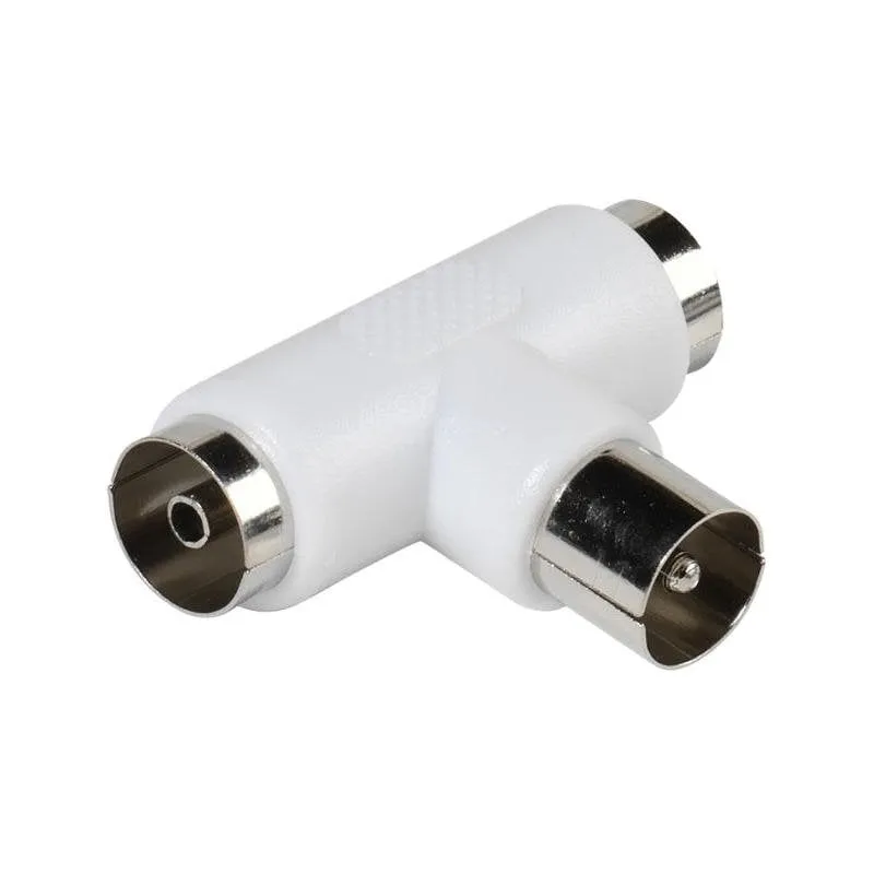 Adattatore splitter per antenna coassiale T Vivanco bianco - immagine 1