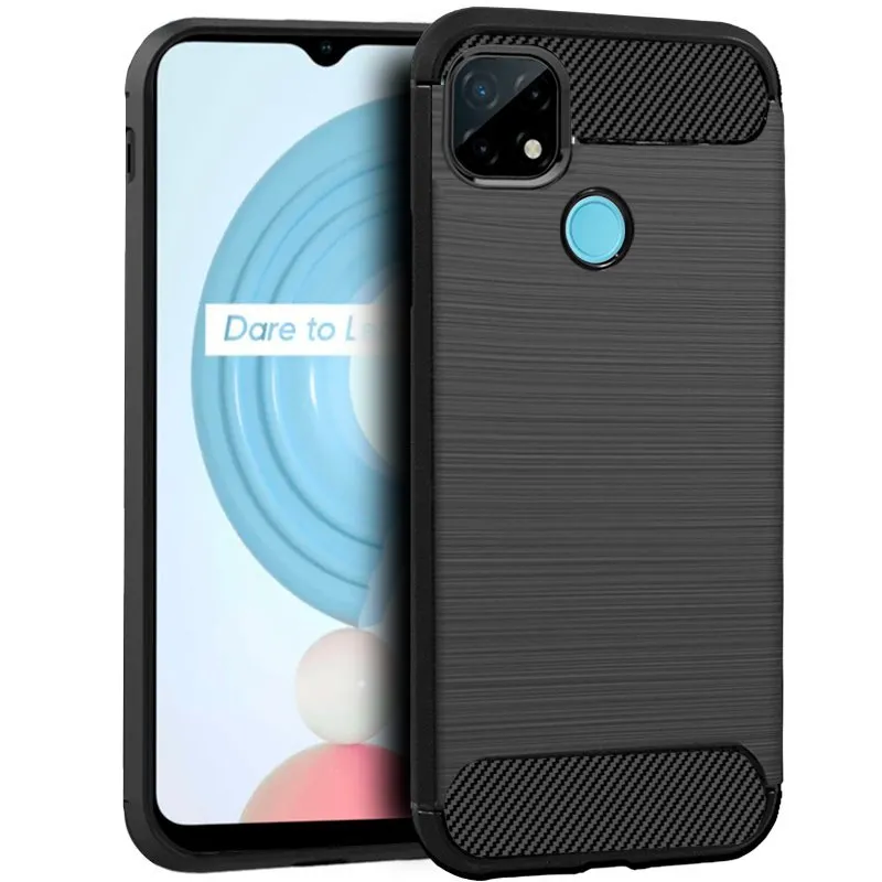 Fantastica custodia in carbonio nero per Realme C21 - immagine 1