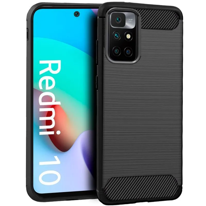 Fantastica custodia in carbonio nero per Xiaomi Redmi 10 - immagine 1
