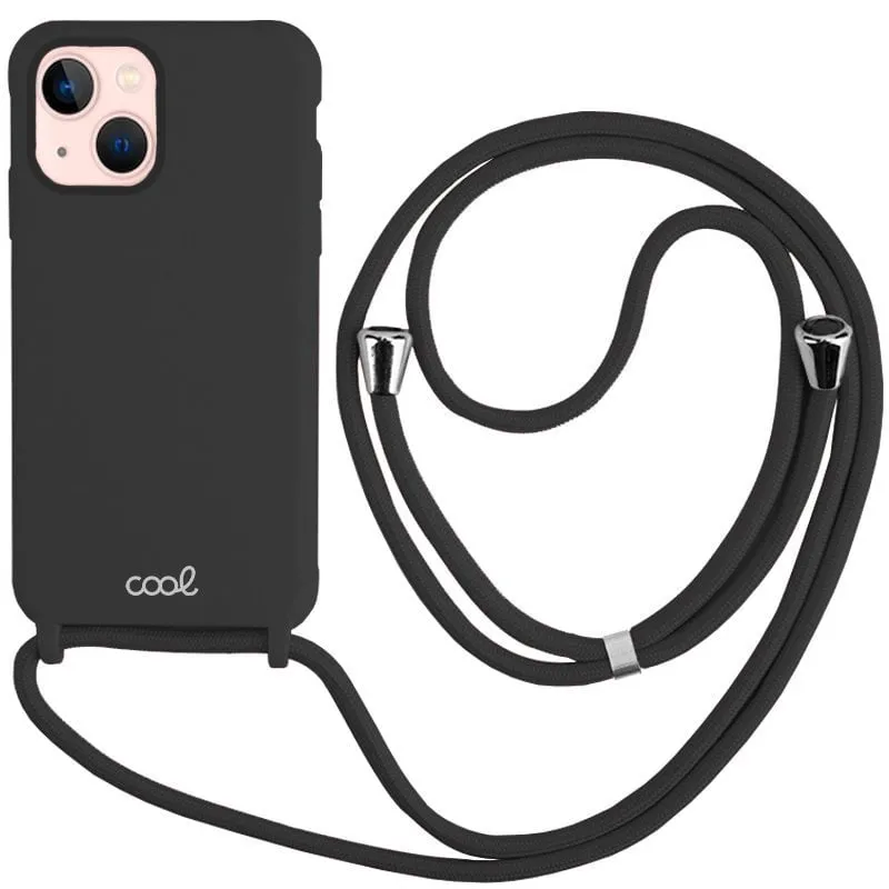 Fantastica custodia nera con cordoncino liscio per iPhone 13 - immagine 1