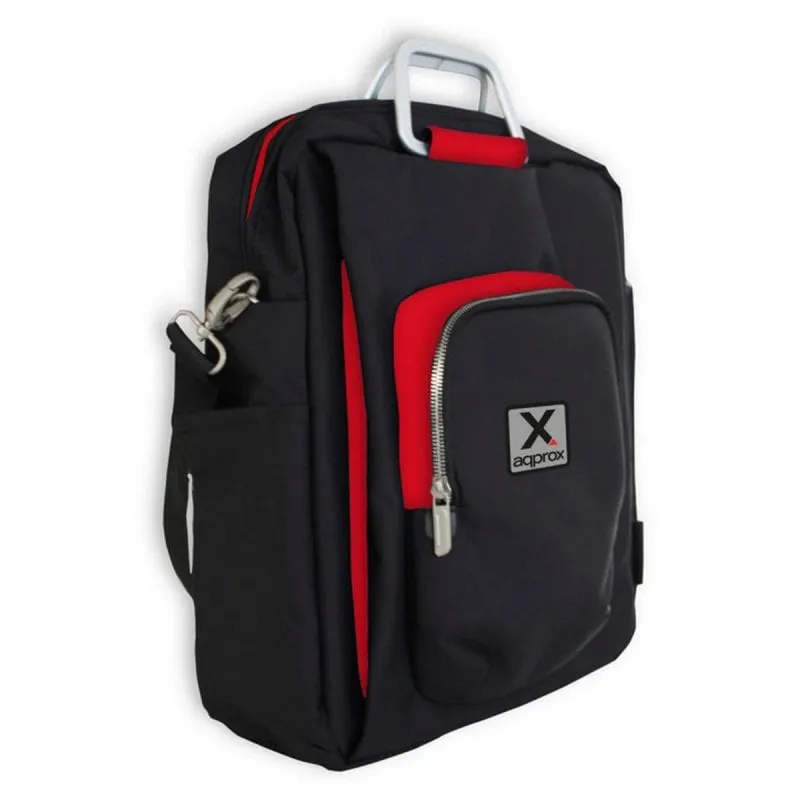 Maletín Nylon Compartimenti Multipli Nero/Rosso 41x34x12,5cm 1,25kg - immagine 1