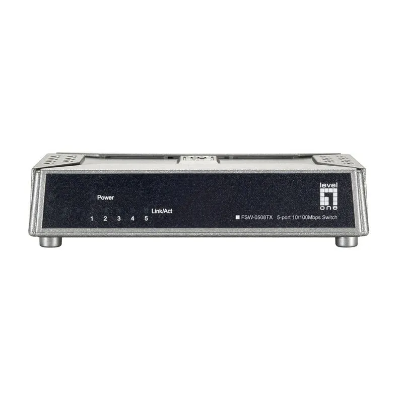 LevelOne FSW-0508TX switch di rete Non gestito Fast Ethernet (10/100) Nero, Grigio - immagine 1