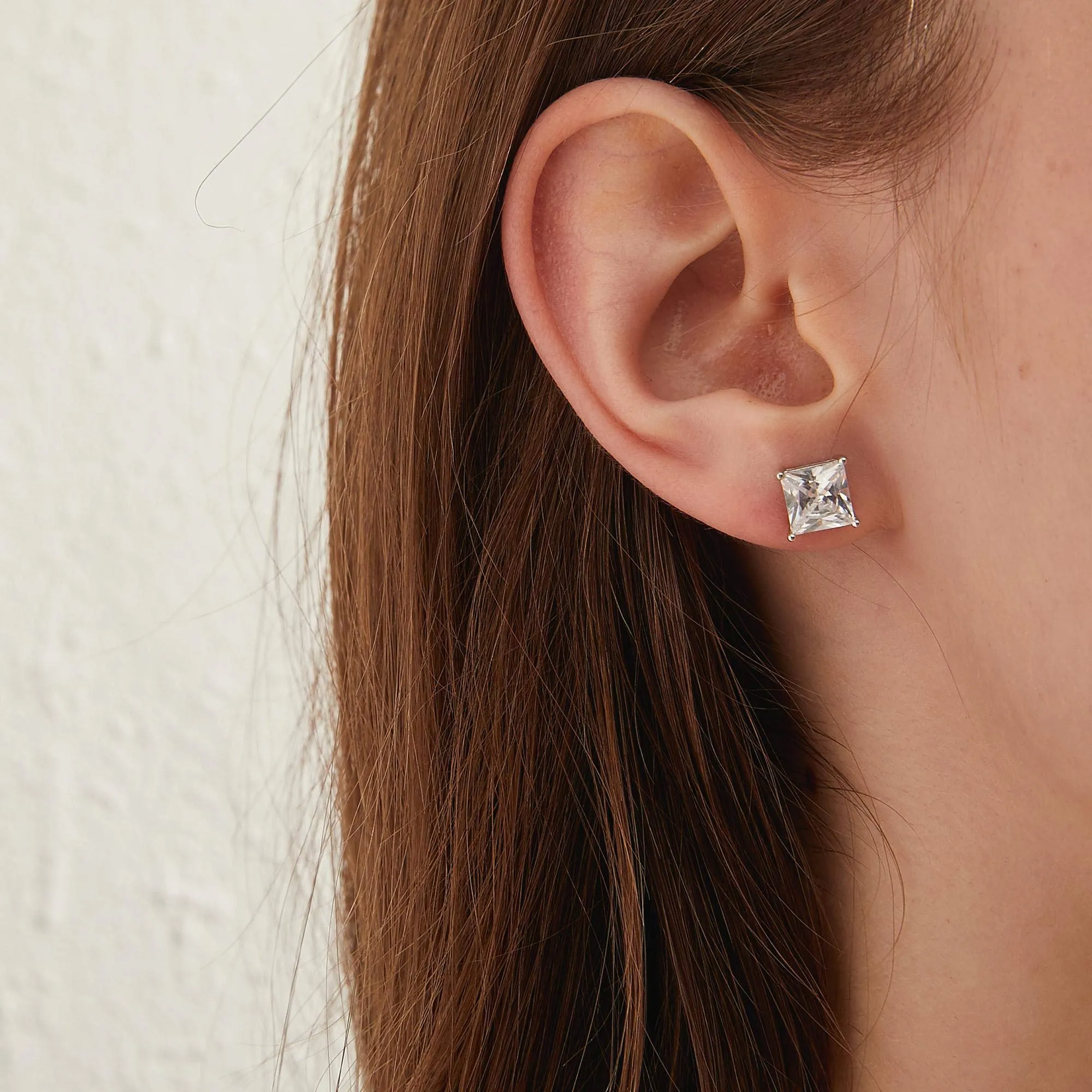 Orecchini Uomo Diamante Argento 925 Donna Brillanti Grande Zirconi Brillanti Diamante Orecchino Uomo 8mm - immagine 7