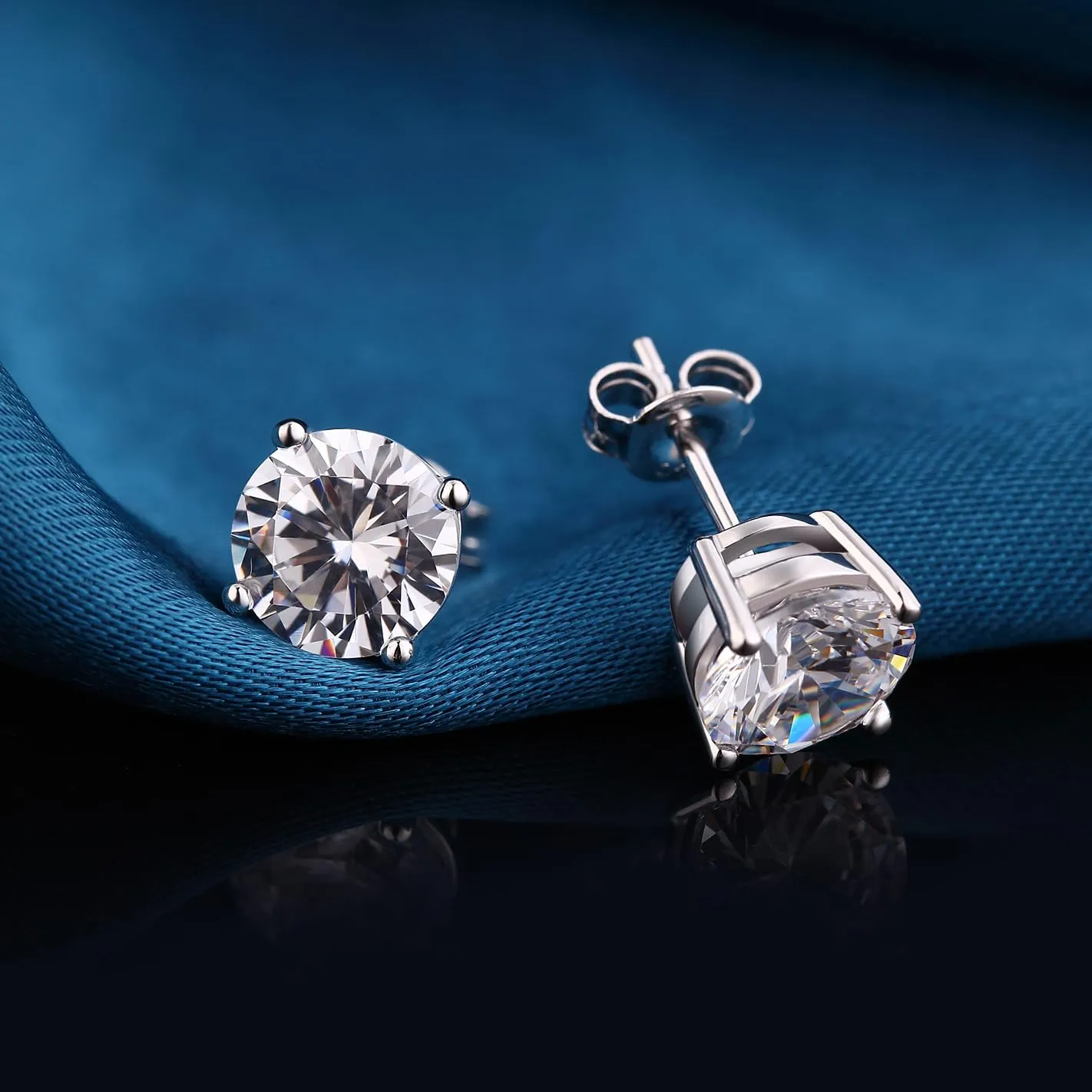 Orecchini Uomo Diamante Donna Orecchino Diamanti Anello Zirconi Argento Brillantino Orecchino Uomo Orecchini Bianco con Zirconi 7mm - immagine 3