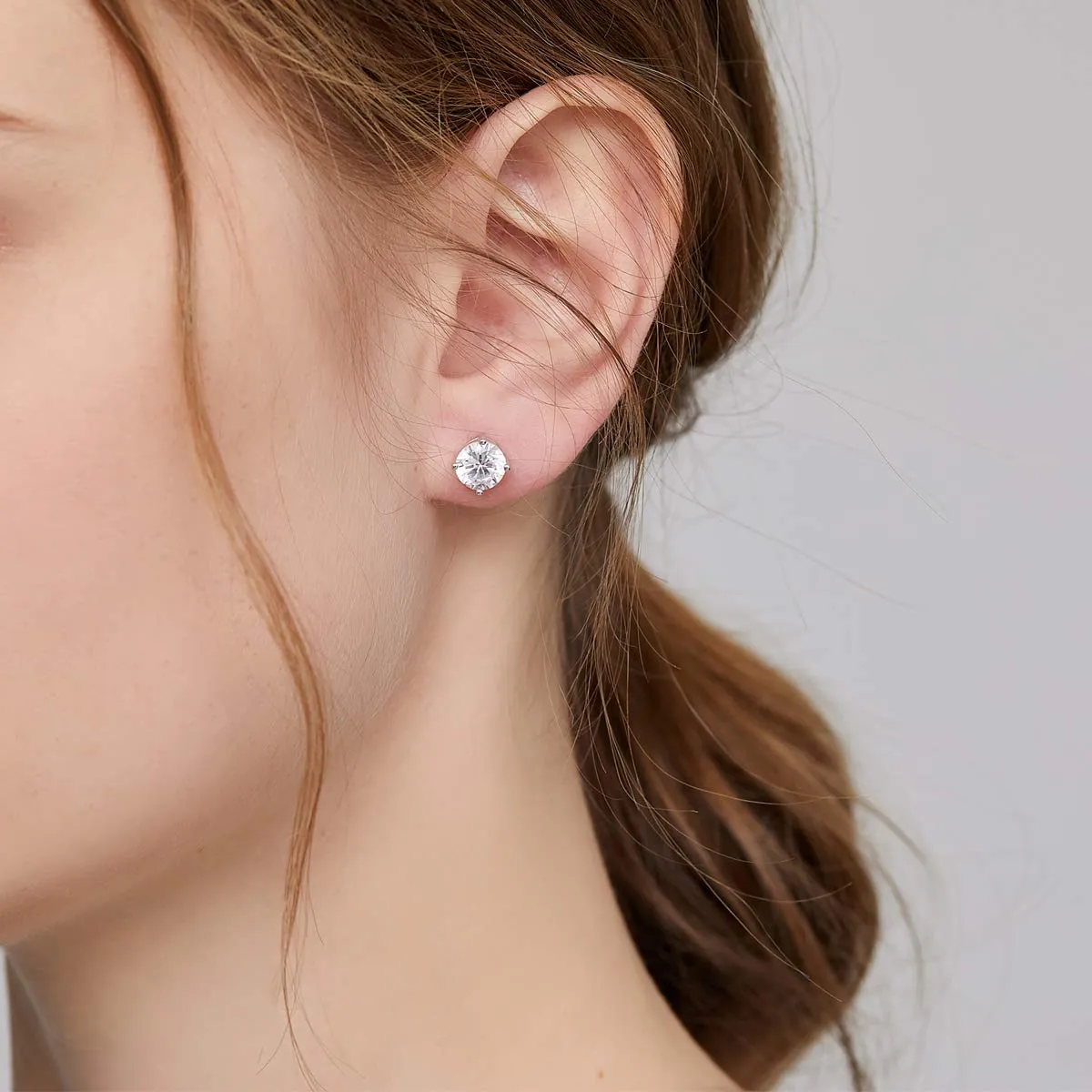 Orecchini Uomo Diamante Donna Orecchino Zirconi Argento Brillantino 7mm - immagine 5
