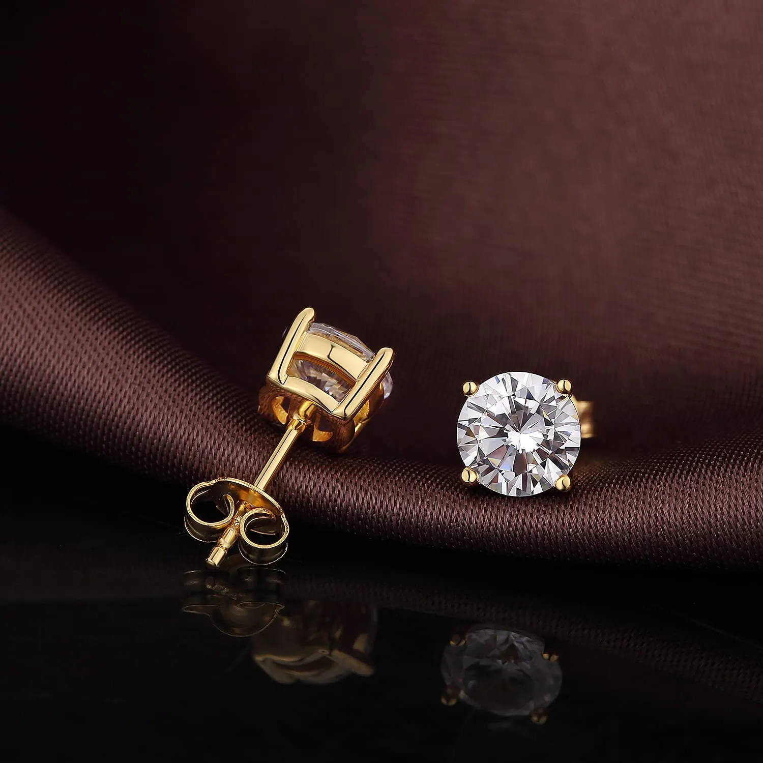 Orecchini Or Uomo Donna Argento 925 Diamanti Diamante Orecchino Uomo Donna Zirconi Argento 18K Oro Orecchini Grande - immagine 5