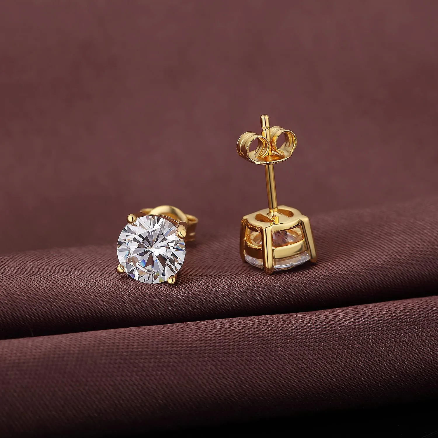 Orecchini Or Uomo Donna Argento 925 Diamanti Diamante Orecchino Uomo Donna Zirconi Argento 18K Oro Orecchini Grande - immagine 6