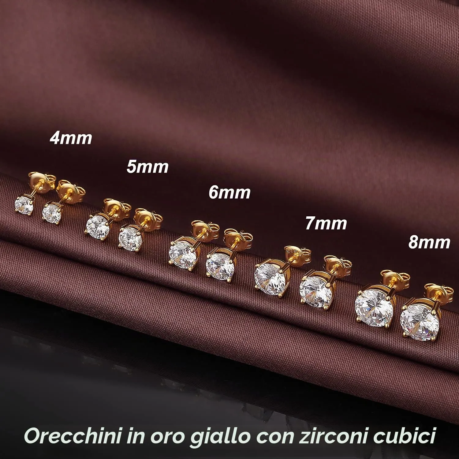 Orecchini Or Uomo Donna Argento 925 Diamanti Diamante Orecchino Uomo Donna Zirconi Argento 18K Oro Orecchini Grande - immagine 7