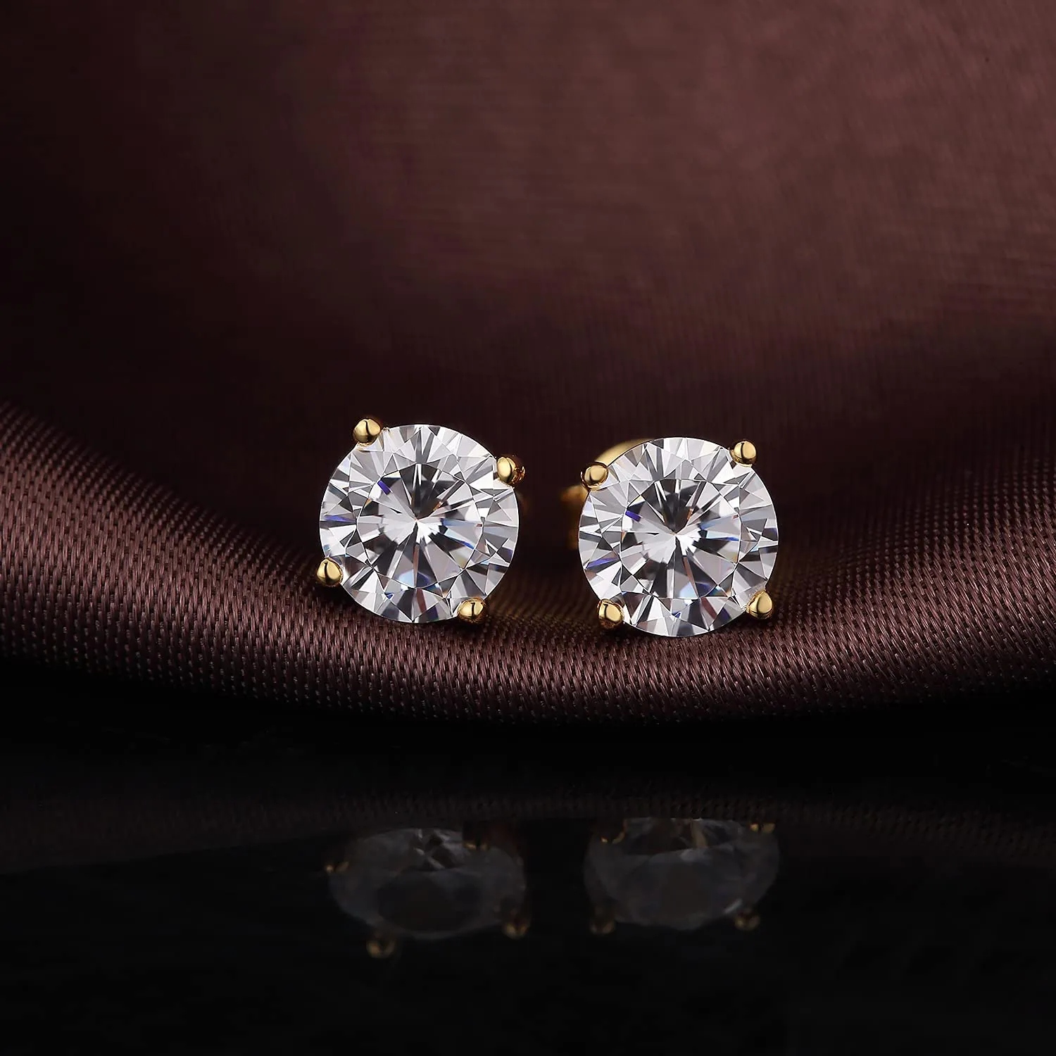 Orecchini Oro Uomo Donna Diamanti Argento 925 Grande Orecchini Uomo Diamanti Argento Bianco Diamante Zirconia Cubica - immagine 5