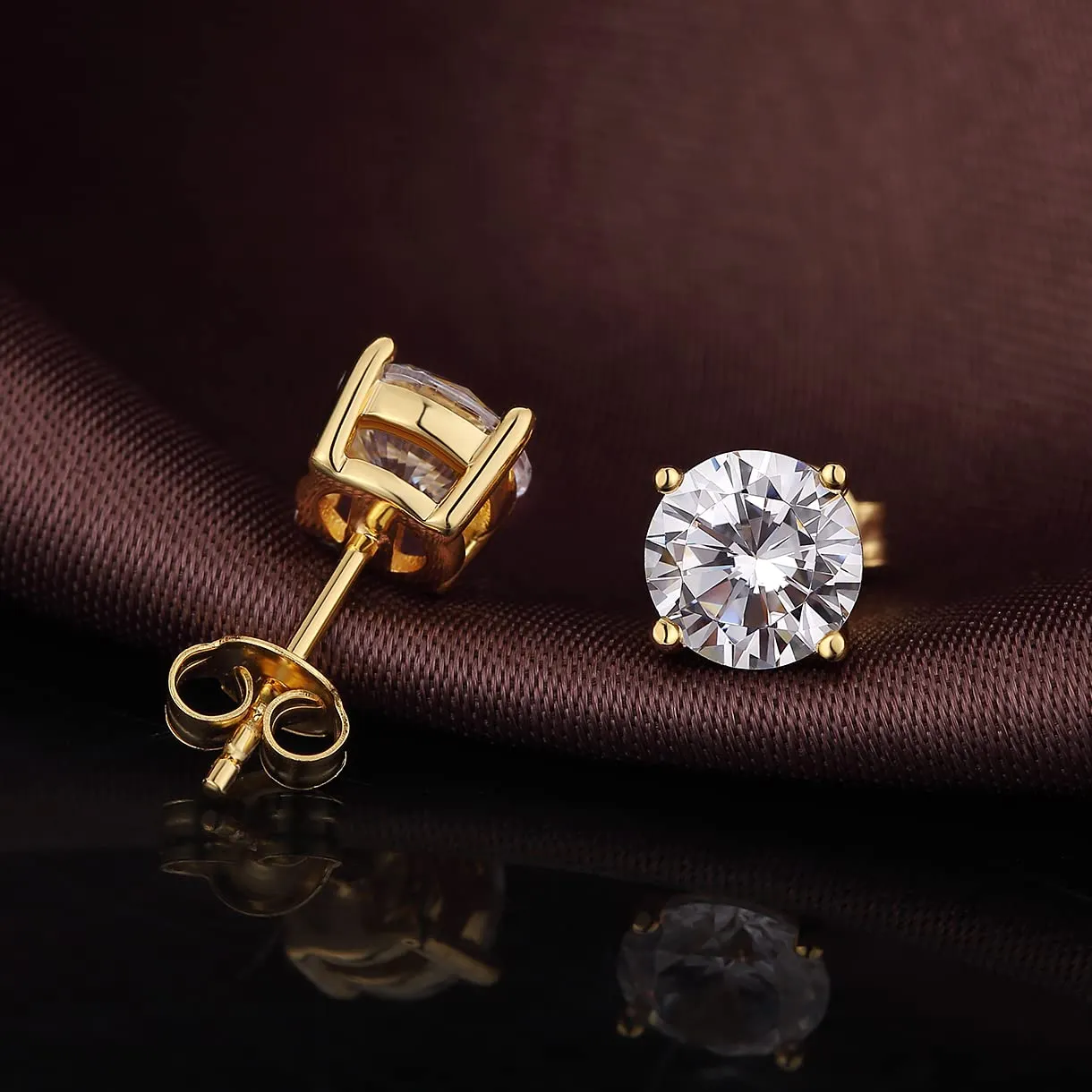 Orecchini Or Uomo Diamanti Zirconi Argento 925 Donna Diamante Orecchino Uomo Zirconi Donna Argento Oro Orecchini - immagine 4