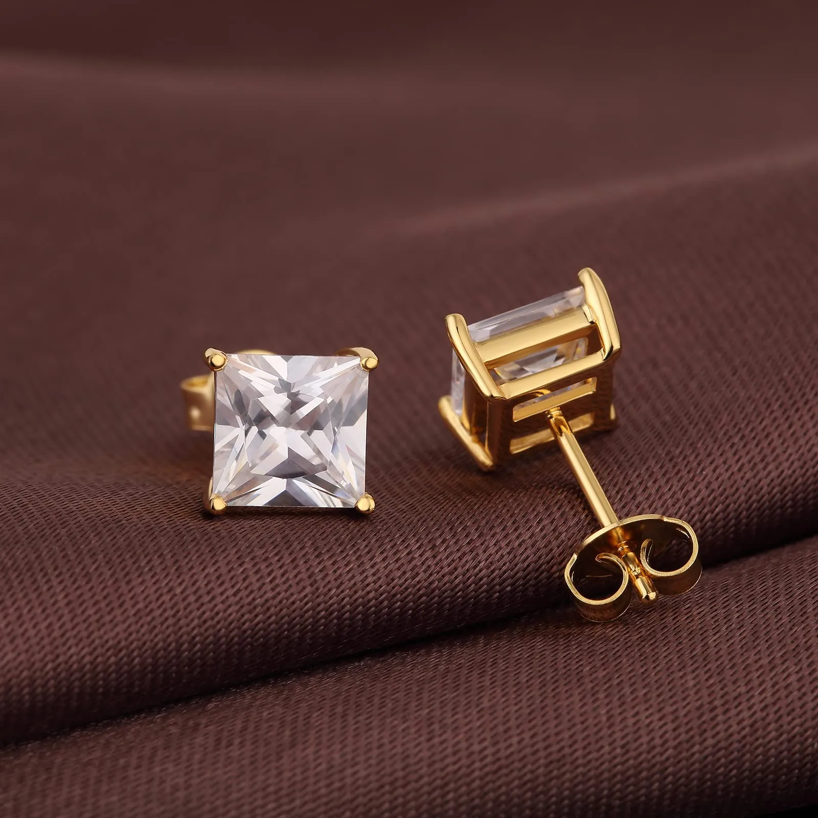 jiamiaoi Orecchini Donna Uomo Argento 925 Diamante Zirconi Quadrato Brillanti Orecchino Uomo Donna - immagine 3