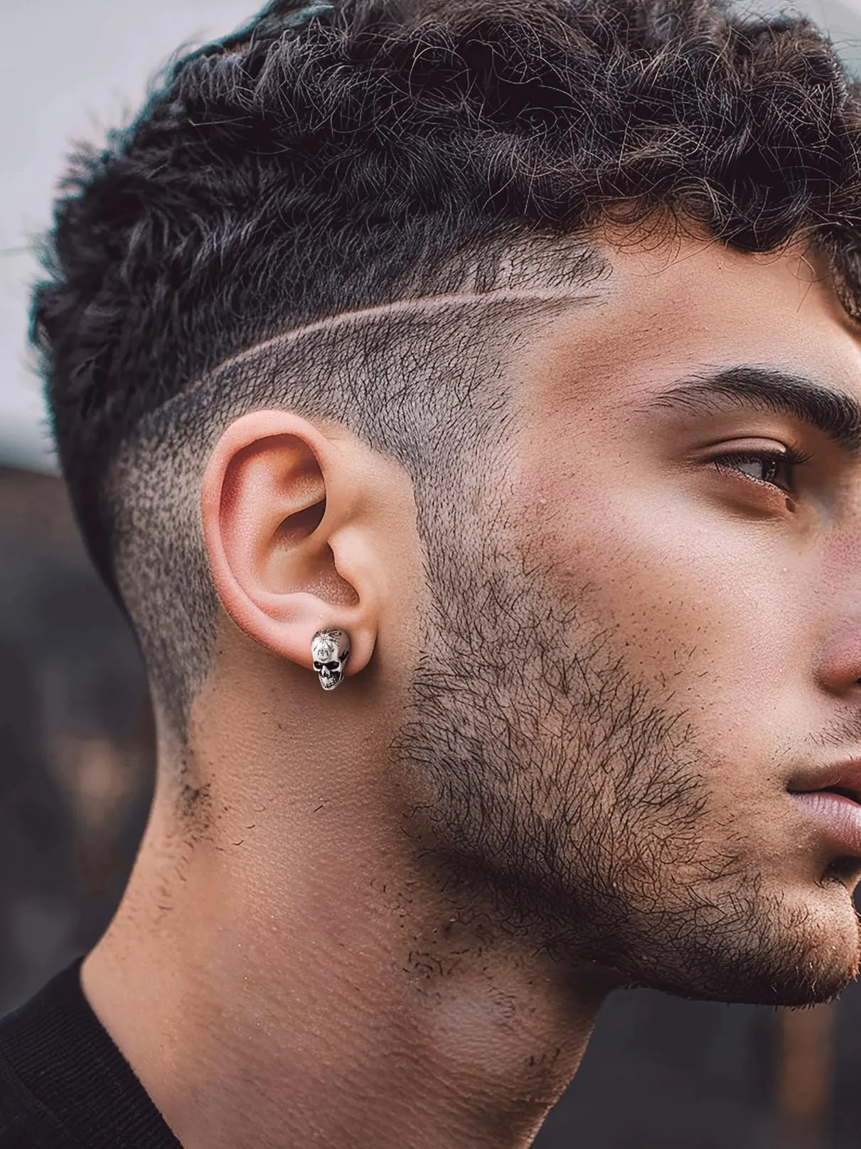 Bandmax Teschio Orecchini Pendenti Uomo Donna, Argento Orecchini Acciaio Chirurgico, 05 Stile Bussola Orecchini Anallergici, Gioielli Uomo di Moda per Punk Goth - immagine 2