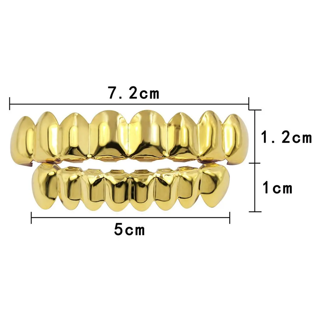 Wdfnexalai 18K en placcato Griglie 8 denti Grill Set Halloween Vampire Props, as described, Plastica, come descrizione - immagine 2