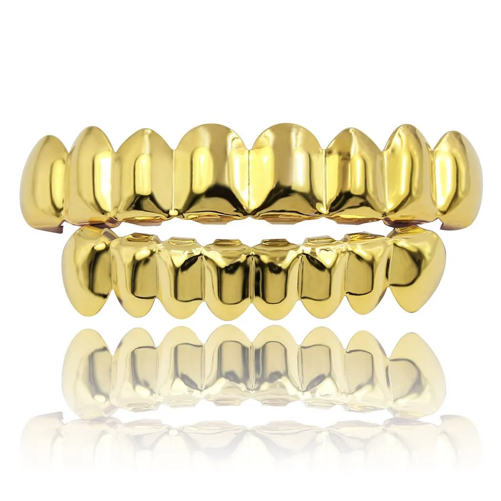Wdfnexalai 18K en placcato Griglie 8 denti Grill Set Halloween Vampire Props, as described, Plastica, come descrizione - immagine 3
