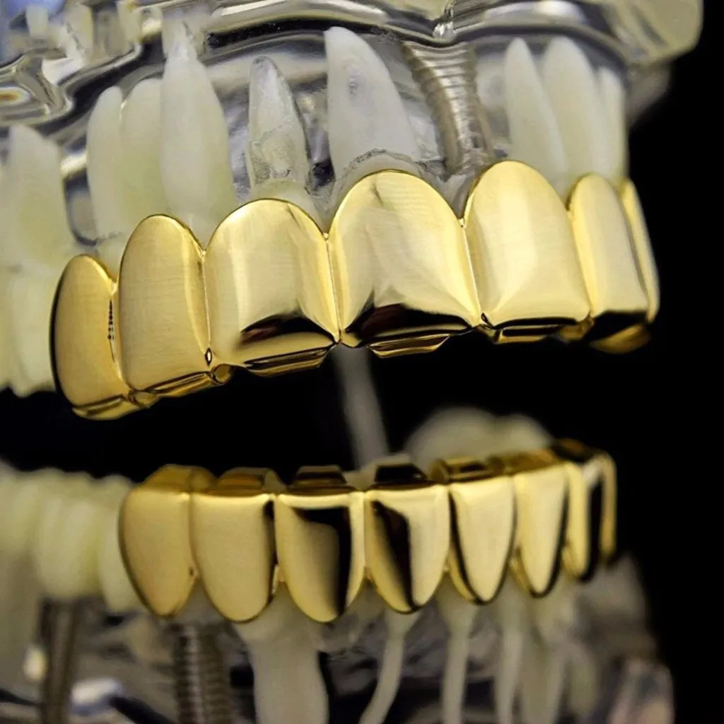 Wdfnexalai 18K en placcato Griglie 8 denti Grill Set Halloween Vampire Props, as described, Plastica, come descrizione - immagine 7