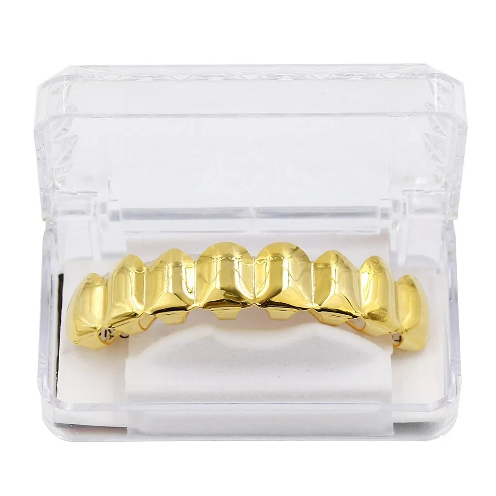 Wdfnexalai 18K en placcato Griglie 8 denti Grill Set Halloween Vampire Props, as described, Plastica, come descrizione - immagine 9