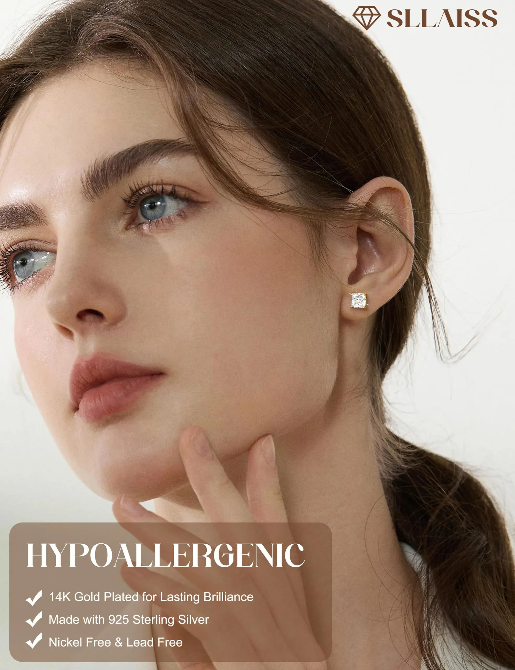 SLLAISS Orecchini Moissanite Argento 925 Uomo Ipoallergenici - immagine 2