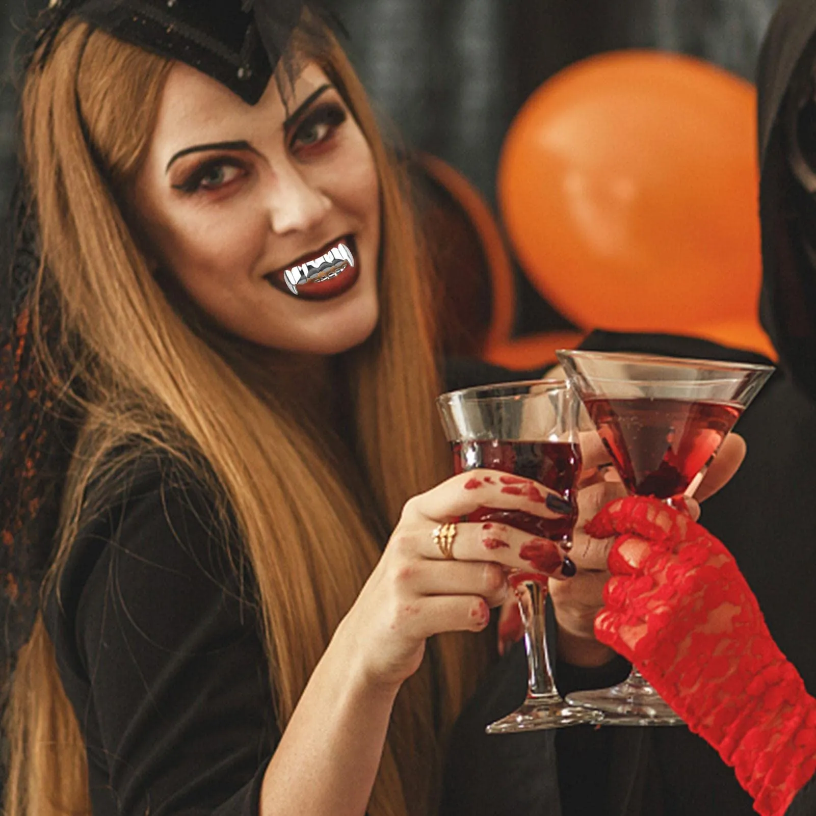 Braces con denti a bocca placcata oro - 18 K placcati in oro personalizzato, Hip Hop brillante, 6 teeth top e 6 griglie inferiori dei denti, per costume da rapper per uomo e donna Adawd - immagine 8