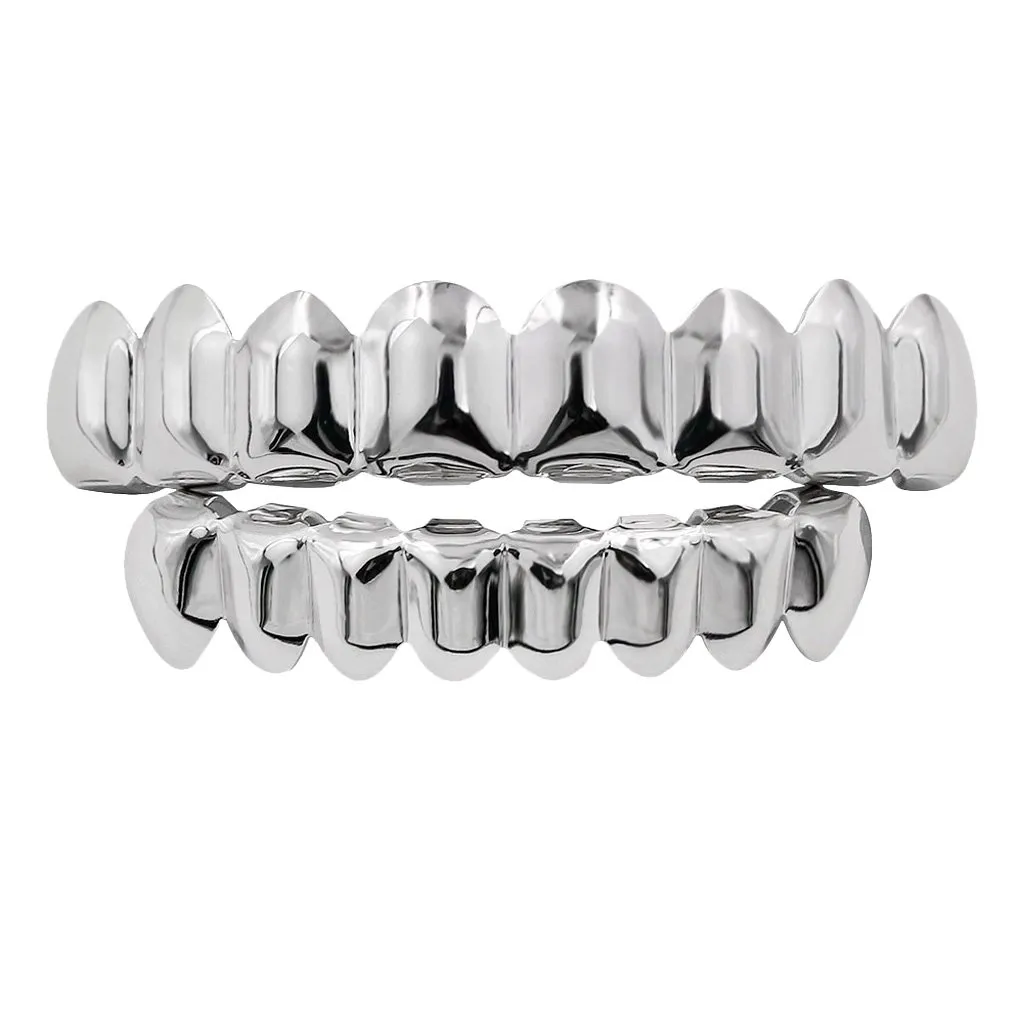 Wdfnexalai 18K en placcato Griglie 8 denti Grill Set Halloween Vampire Props, as described, Plastica, come descrizione - immagine 1