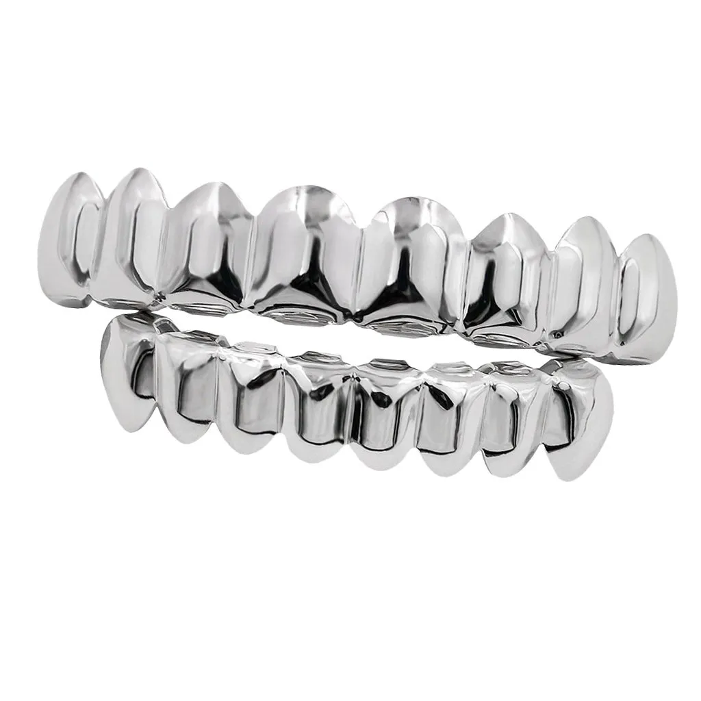 Wdfnexalai 18K en placcato Griglie 8 denti Grill Set Halloween Vampire Props, as described, Plastica, come descrizione - immagine 2