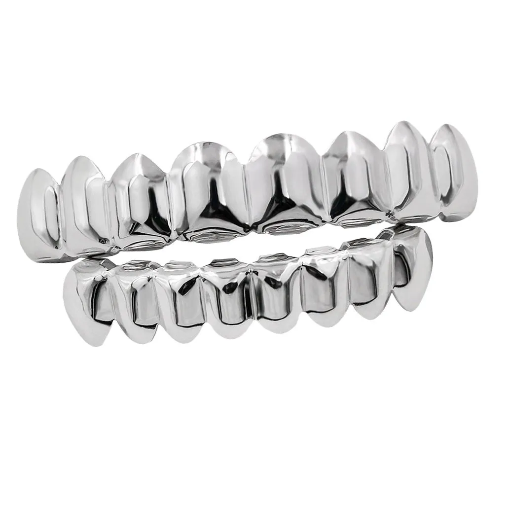 Wdfnexalai 18K en placcato Griglie 8 denti Grill Set Halloween Vampire Props, as described, Plastica, come descrizione - immagine 3