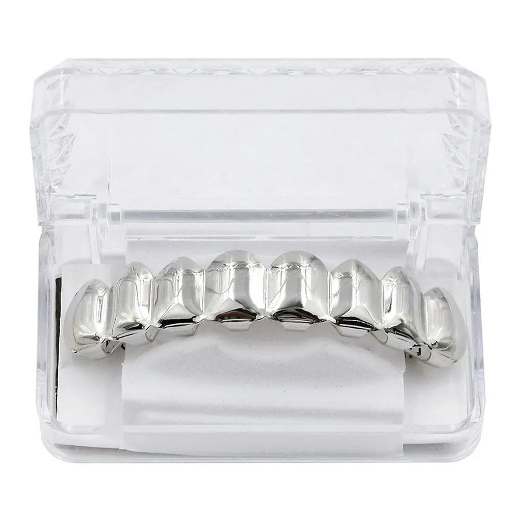 Wdfnexalai 18K en placcato Griglie 8 denti Grill Set Halloween Vampire Props, as described, Plastica, come descrizione - immagine 4
