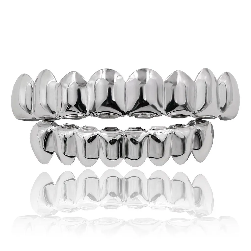 Wdfnexalai 18K en placcato Griglie 8 denti Grill Set Halloween Vampire Props, as described, Plastica, come descrizione - immagine 5