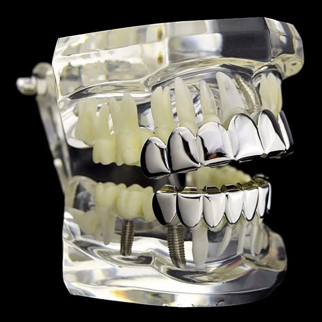 Wdfnexalai 18K en placcato Griglie 8 denti Grill Set Halloween Vampire Props, as described, Plastica, come descrizione - immagine 6