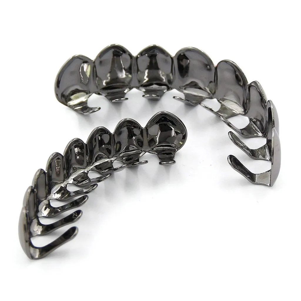 Wdfnexalai 18K en placcato Griglie 8 denti Grill Set Halloween Vampire Props, as described, Plastica, come descrizione - immagine 4