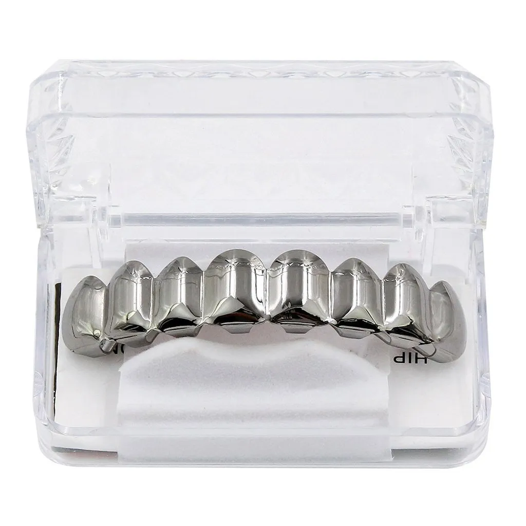 Wdfnexalai 18K en placcato Griglie 8 denti Grill Set Halloween Vampire Props, as described, Plastica, come descrizione - immagine 5
