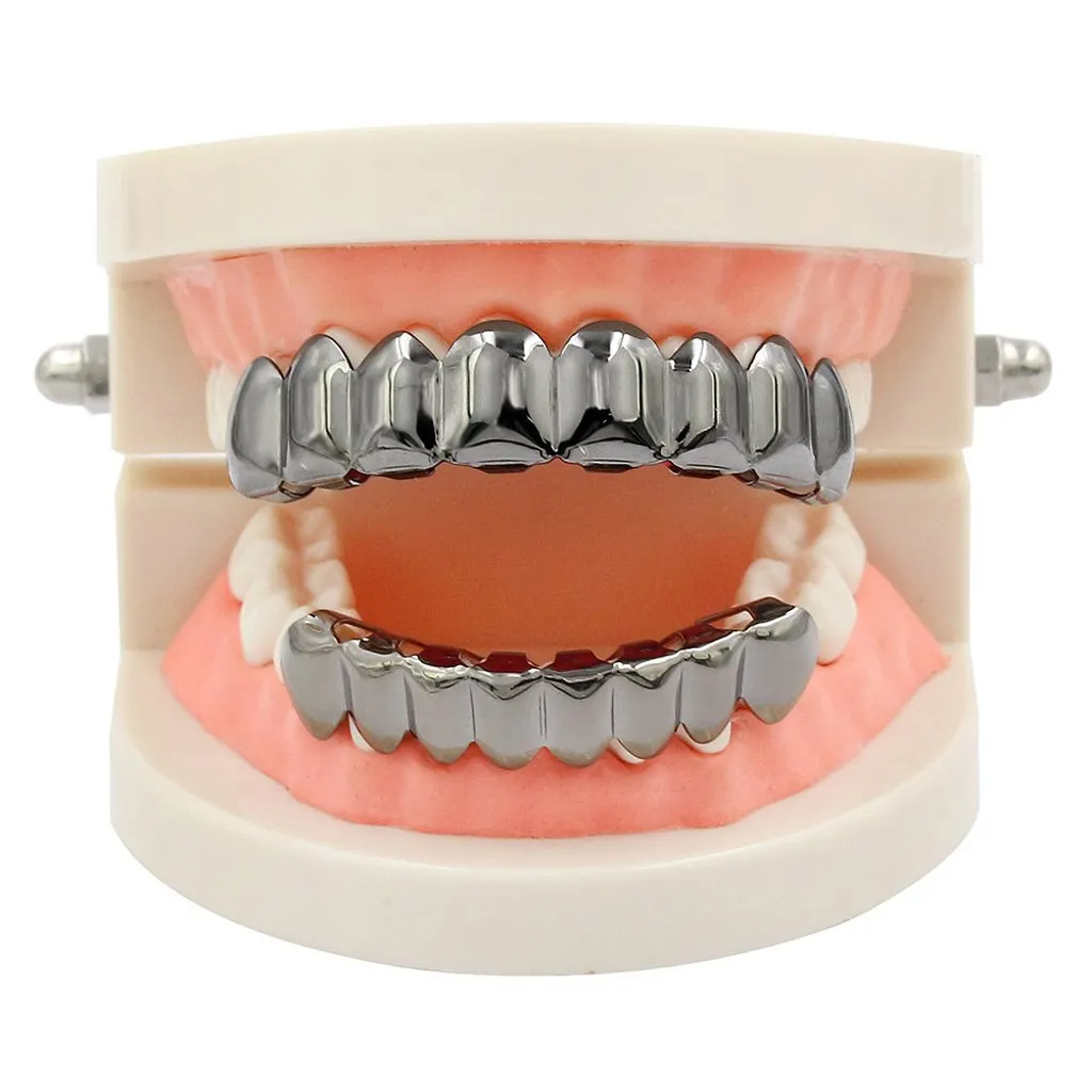 Wdfnexalai 18K en placcato Griglie 8 denti Grill Set Halloween Vampire Props, as described, Plastica, come descrizione - immagine 9