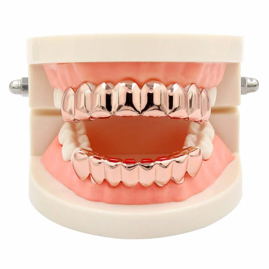 Wdfnexalai 18K en placcato Griglie 8 denti Grill Set Halloween Vampire Props, as described, Plastica, come descrizione - immagine 6