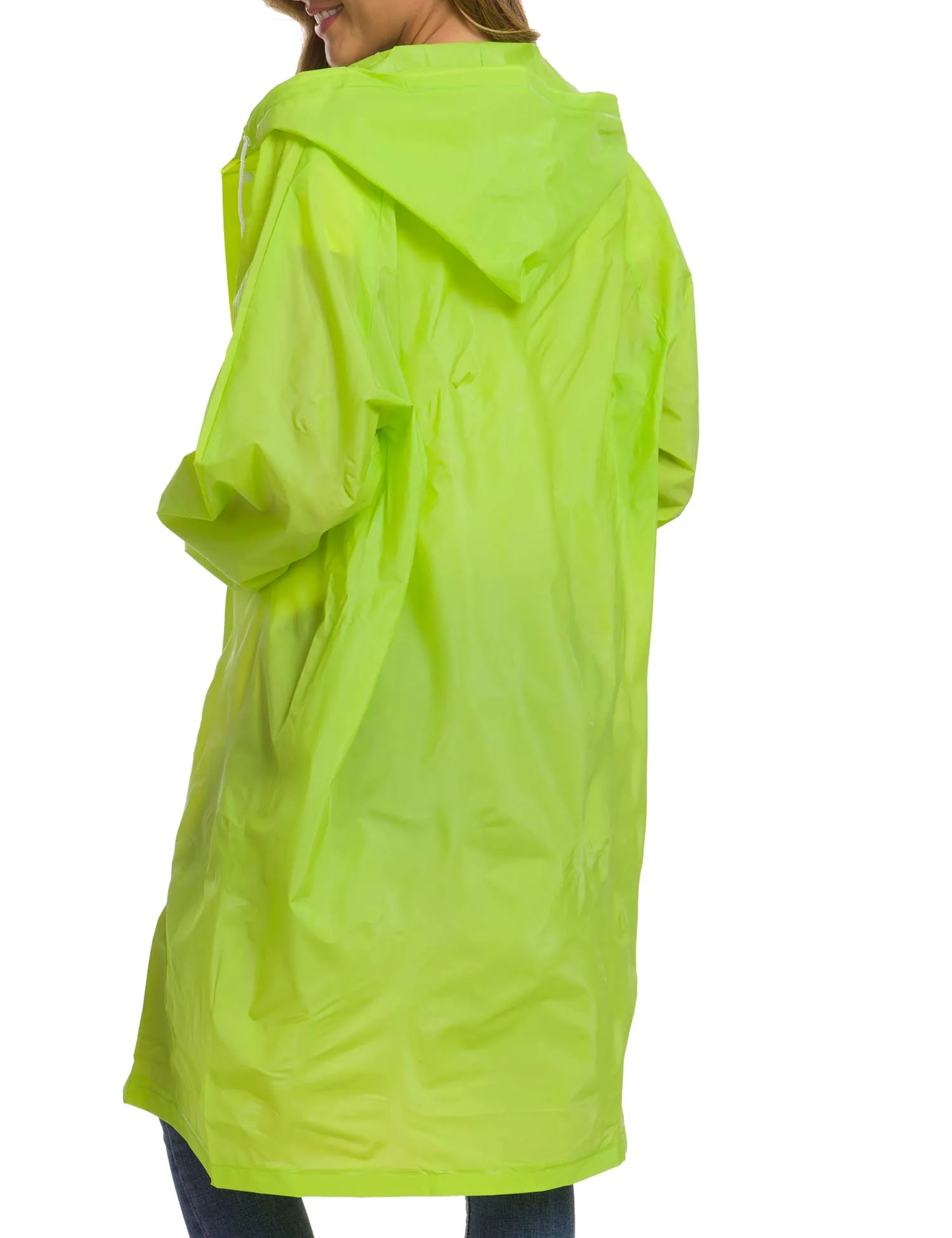 Besshopie, Poncho Impermeabile in etilene vinil Acetato, Riutilizzabile, Unisex, Lungo e Trasparente, Donna, Lyndee, X-Large - immagine 5