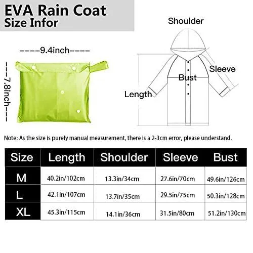 Besshopie, Poncho Impermeabile in etilene vinil Acetato, Riutilizzabile, Unisex, Lungo e Trasparente, Donna, Lyndee, X-Large - immagine 7