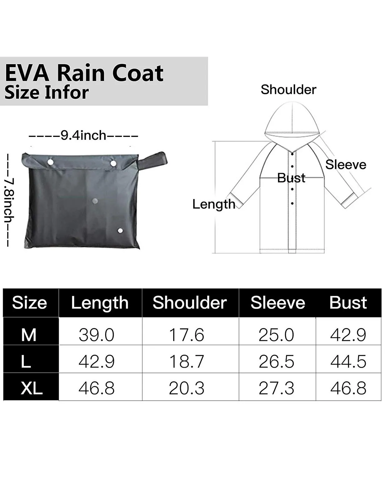 Besshopie poncho impermeabile in etilene vinil acetato riutilizzabile unisex lungo e trasparente Donna Medium - immagine 6