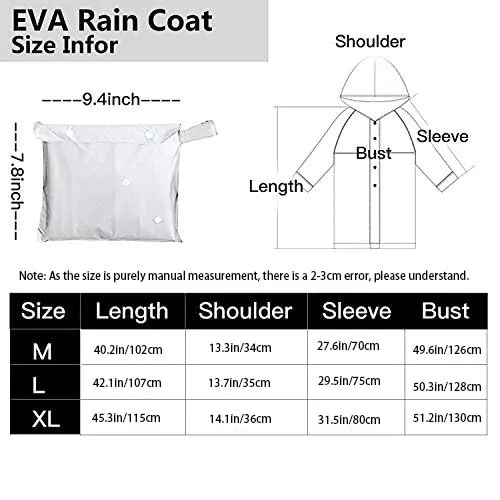Besshopie, poncho impermeabile in etilene vinil acetato, riutilizzabile, unisex, lungo e trasparente, Donna, Infradito colorati estivi, con finte perline, Large - immagine 7