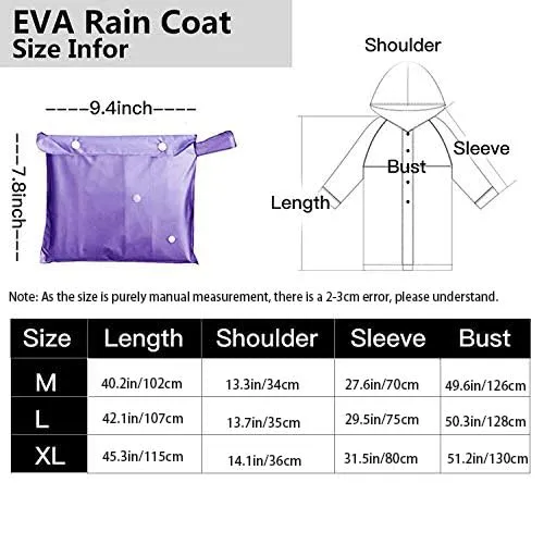 Besshopie Giacca impermeabile viola da donna, unisex, per bambini, in EVA trasparente, per costume viola, M - immagine 7