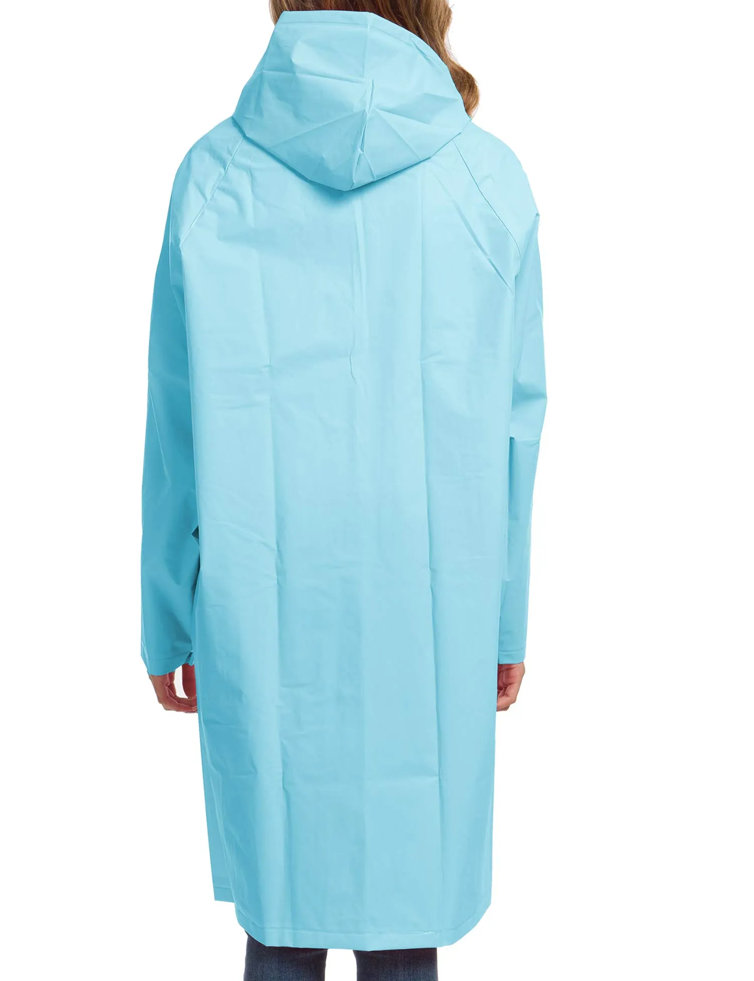 Impermeabile Pulsante Pioggia Poncho Monouso Impermeabile Giacche Blu L - immagine 5